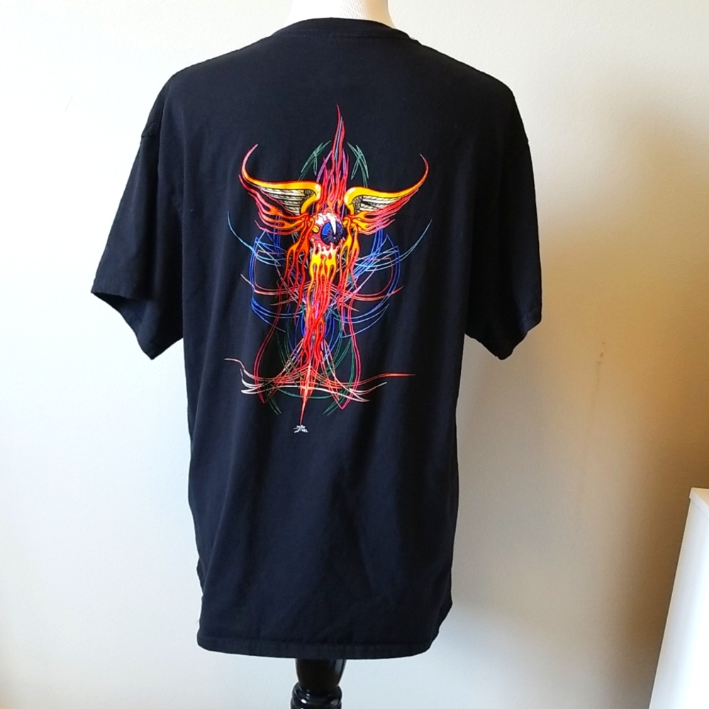 VonDutch Lives Black Large Pinstripe TShirt